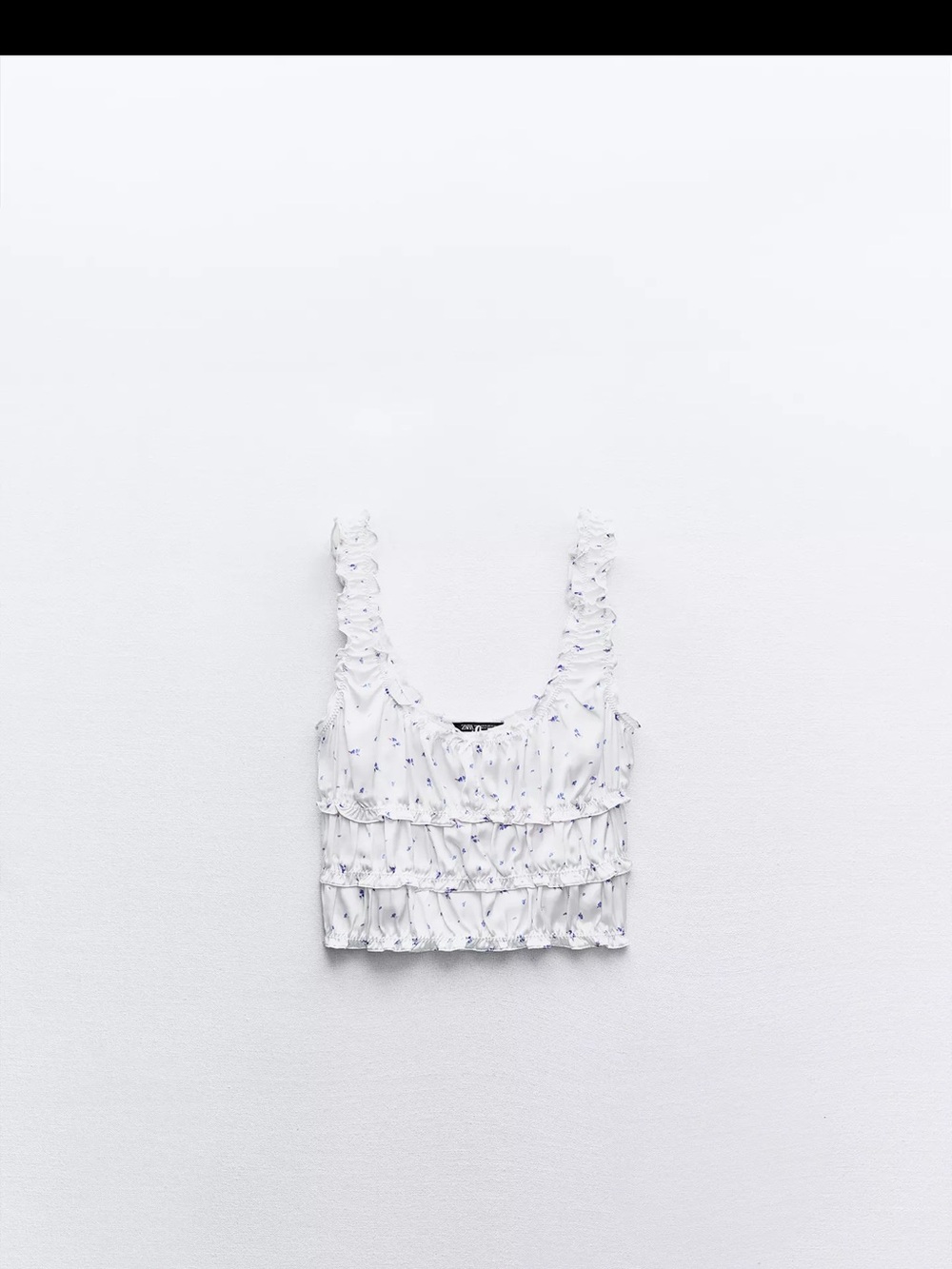 Zara White Mini Skirt with Blue Floral Print - Picture 3 of 7